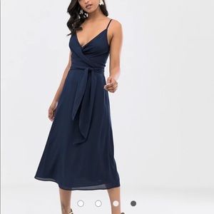 ASOS navy midi dress